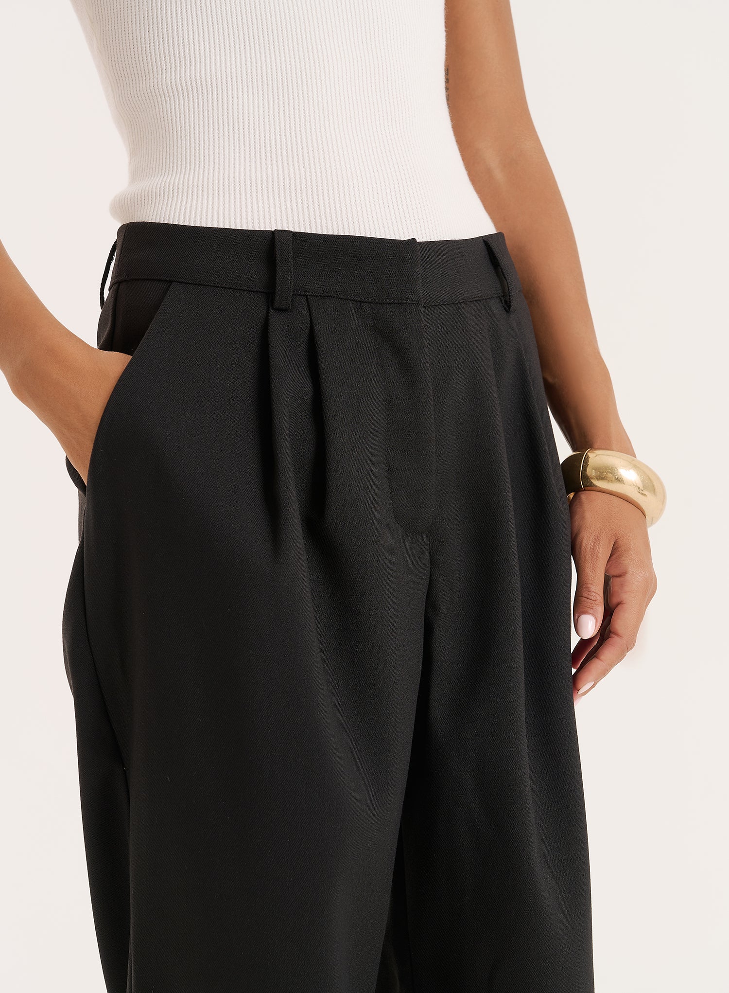 Black Tailored Wide Leg Trouser